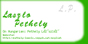 laszlo pethely business card